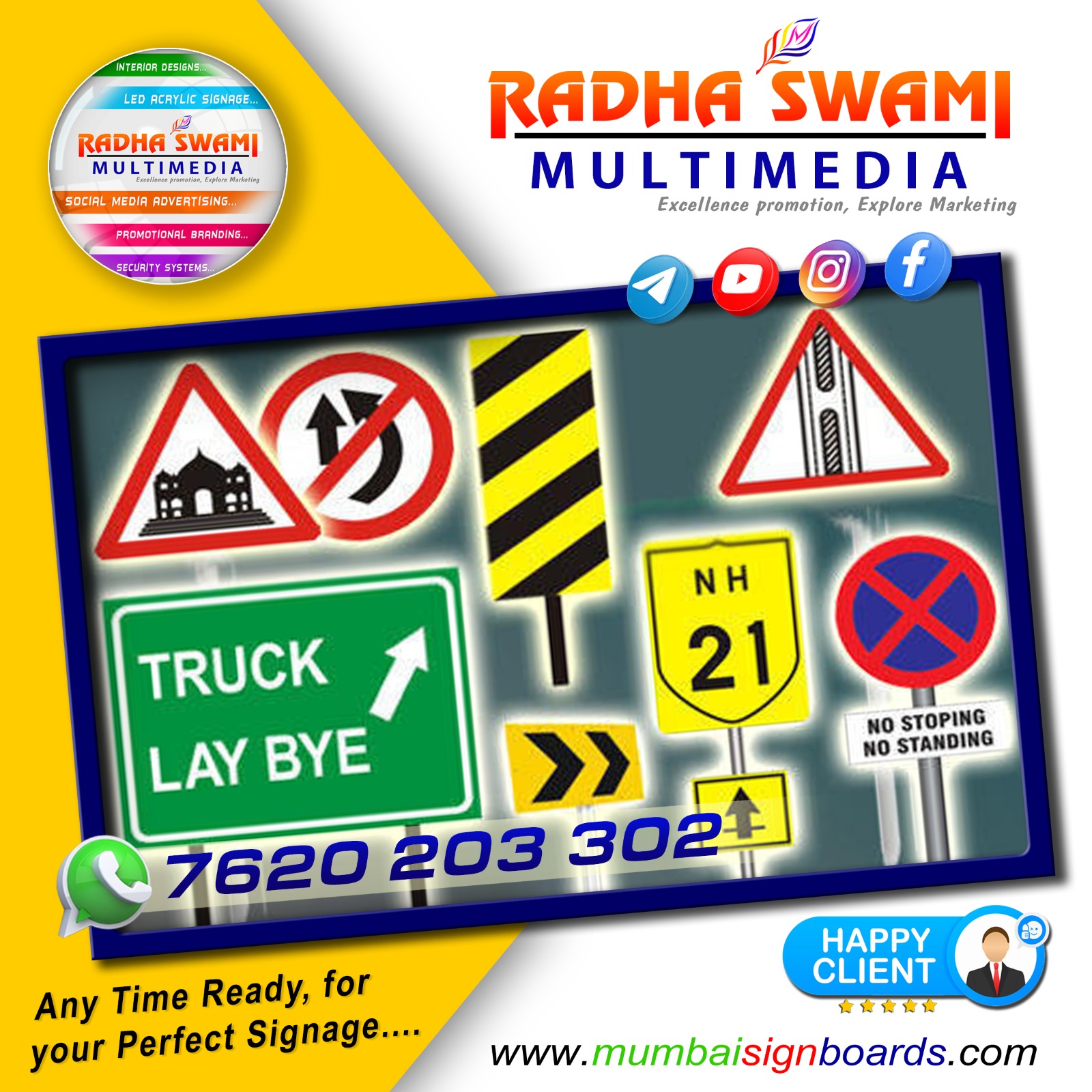 REFLECTIVE RADIUM ROAD SIGN BOARDS